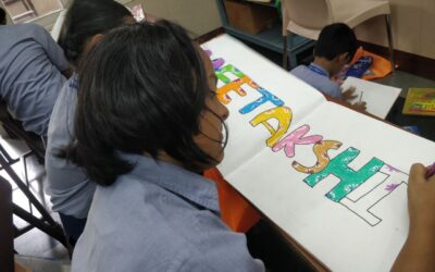 4A Art Colouring in Name Drawing