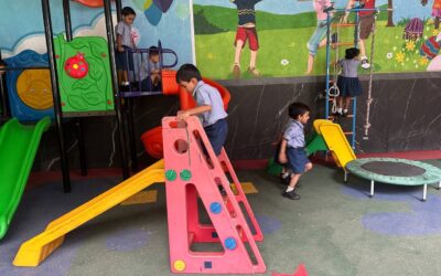 LKG : Children had a great time playing in the play area and having fun together.