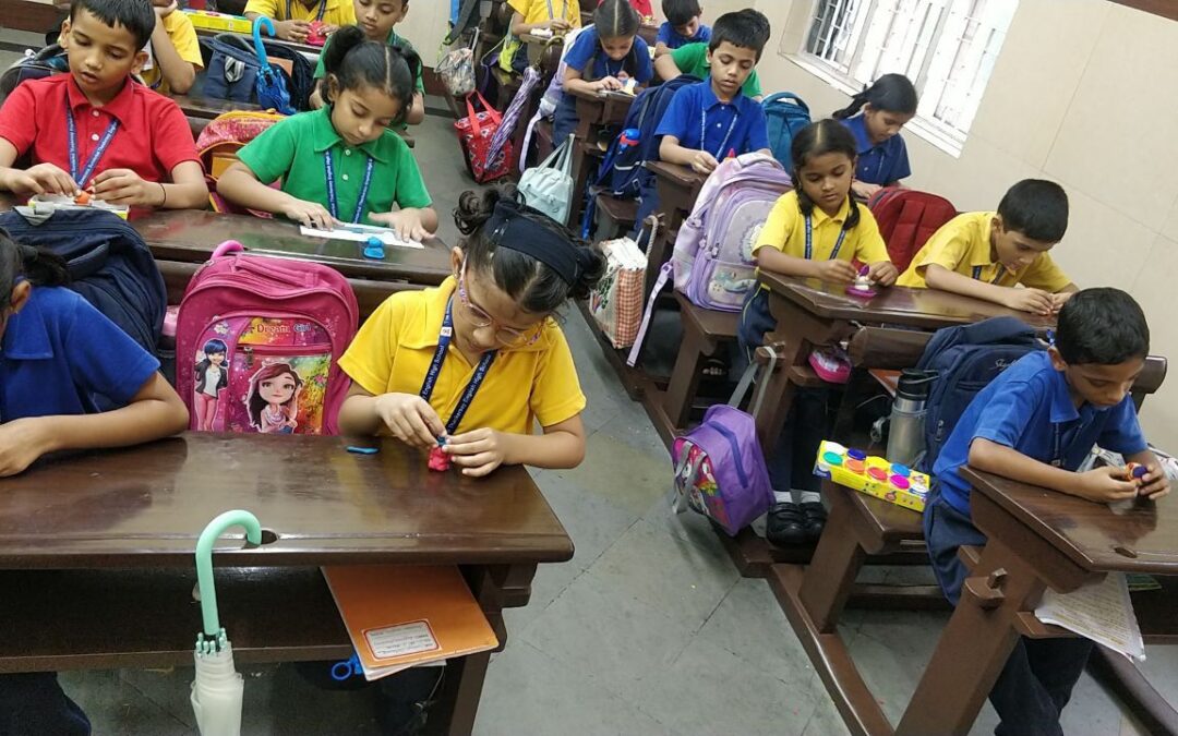 Pupils of Grades 2 A&B- During the SUPW period made models of Ganpati, with the festival round the corner and celebrated fervently in our State.