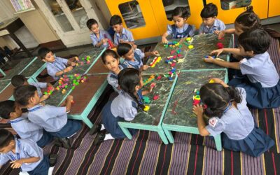 L-KGThe children enjoyed their time in the Math Lab by making different shapes with blocks and practicing counting through them in a fun way